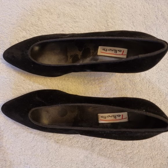 Talbots Velvet Pumps Heels 9.5M Genuine Leather Sole, Made in Italy, Never Worn - Picture 8 of 8